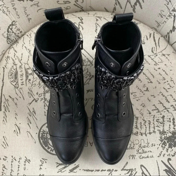 NEW, Karl Lagerfeld Paris, Pippa Lace Up Boot, Black - Picture 7 of 15